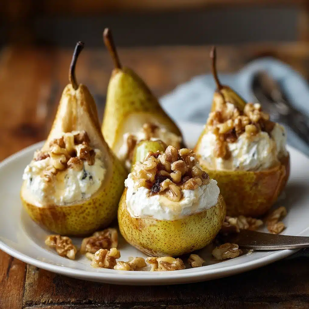 Baked Pears with Cream Cheese and Walnut Topping Recipe - Recipe Image