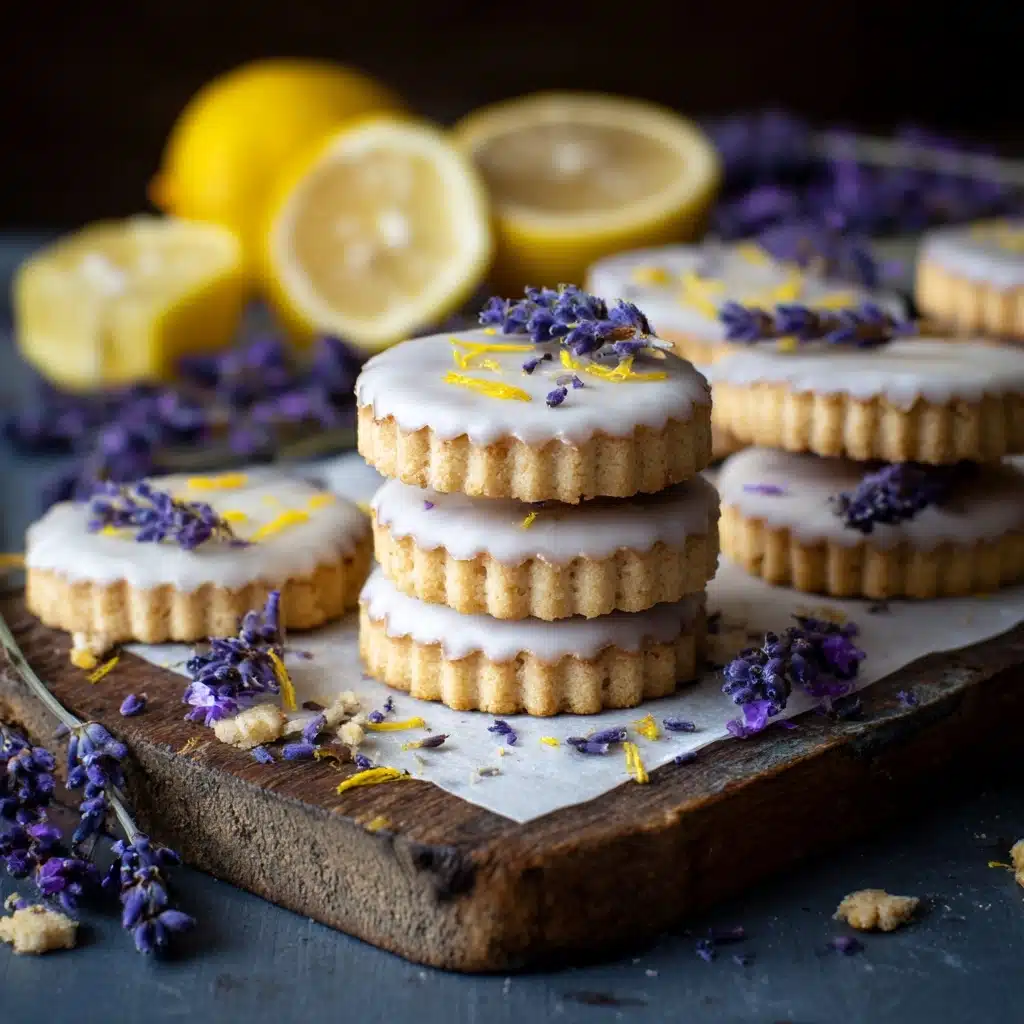 Iced Lemon Lavender Shortbread Cookies Recipe