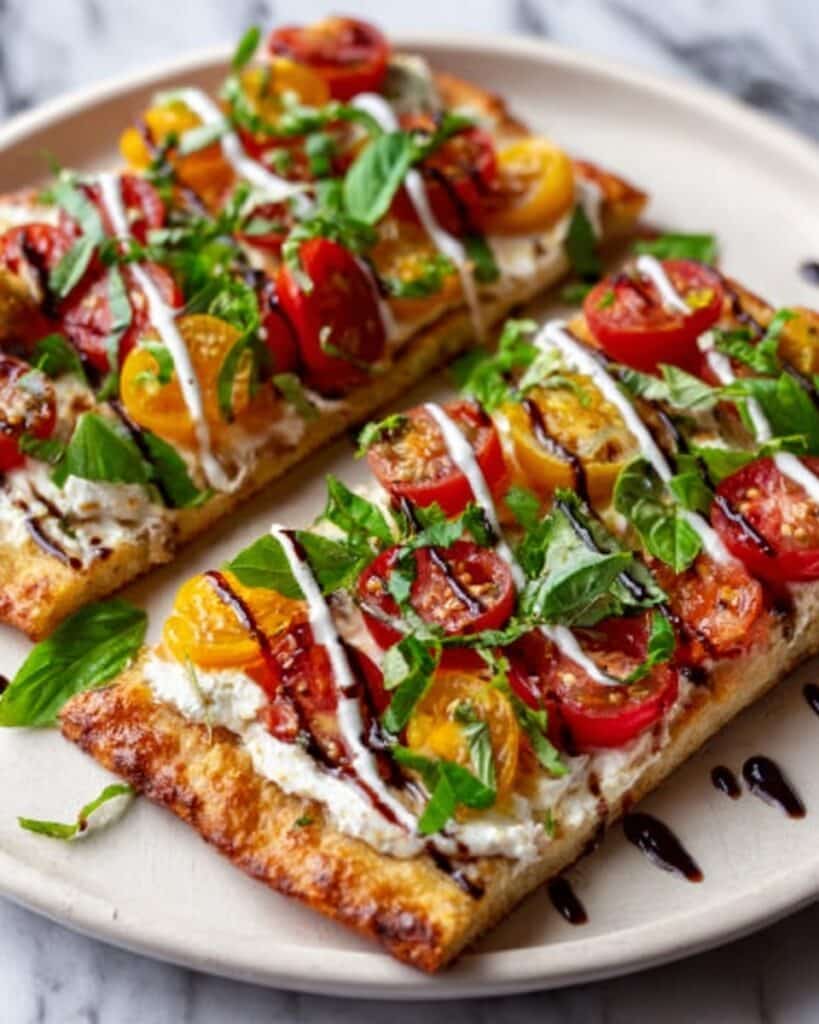 Caprese Flatbread with Balsamic Glaze Recipe
