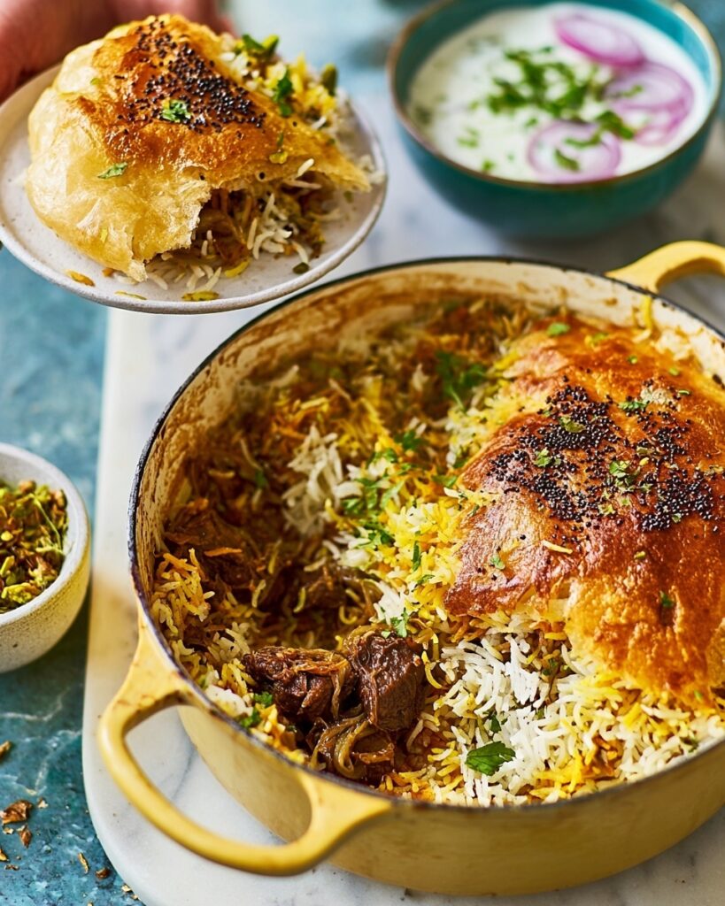 Special Lamb Biryani with Puff Pastry Topping Recipe
