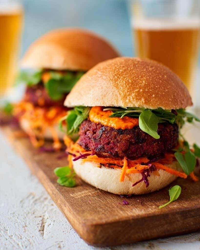 Ultimate Veggie Burger with Pickled Carrot Slaw Recipe