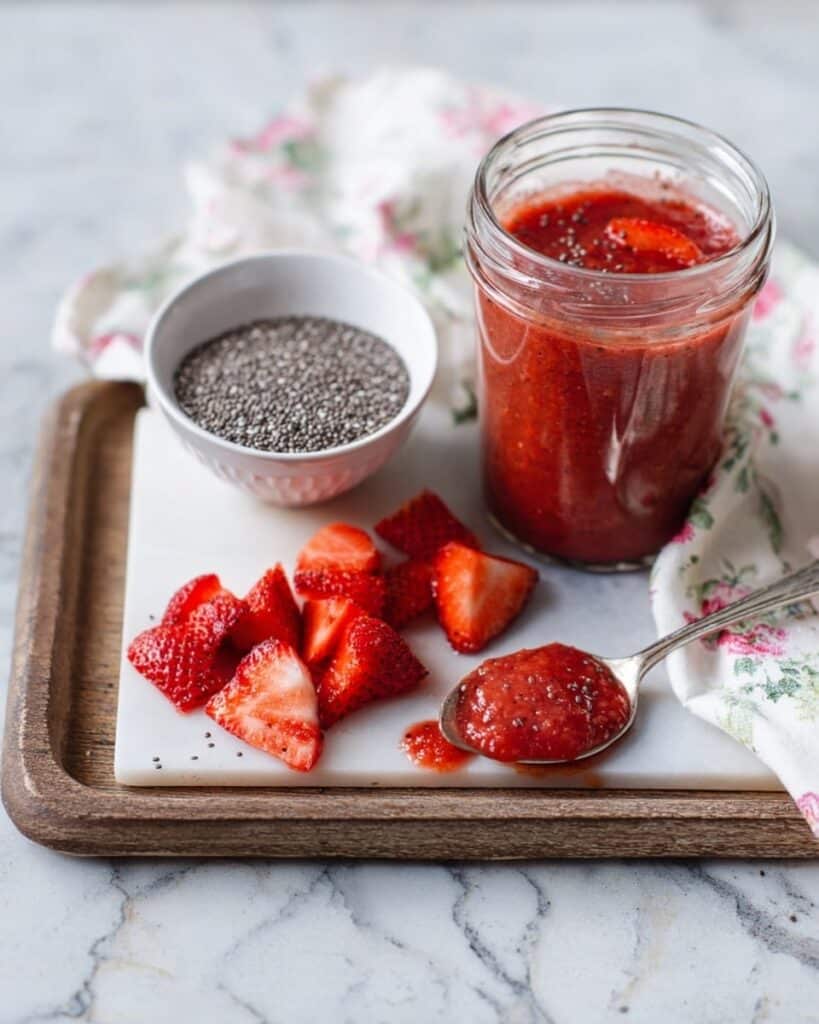 Raw Strawberry Jam with Chia Seeds Recipe