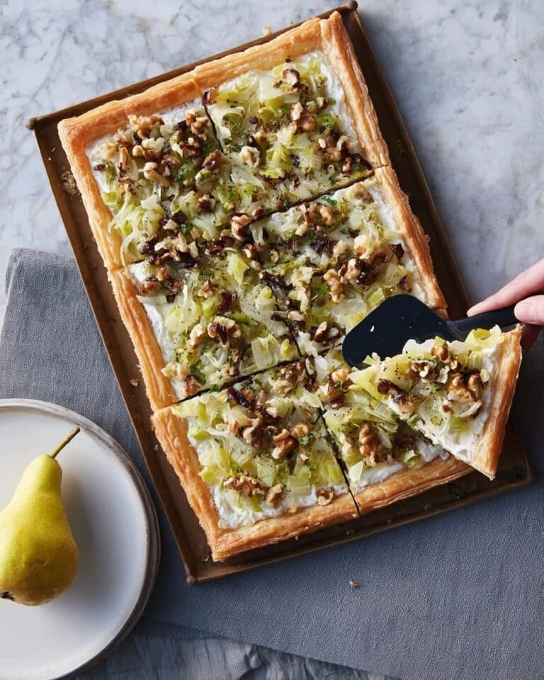 Leek, Goat’s Cheese, Walnut & Lemon Tart Recipe
