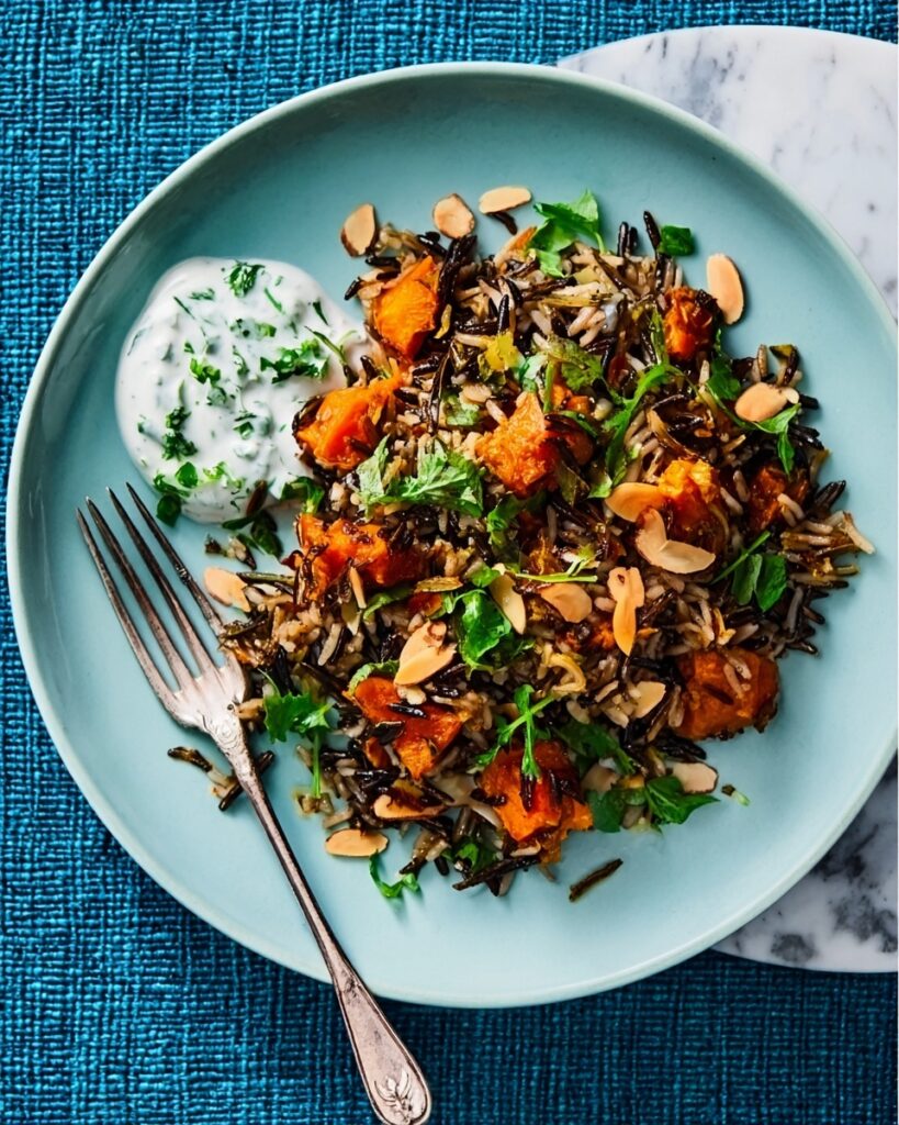 Butternut Biryani with Cucumber Raita Recipe