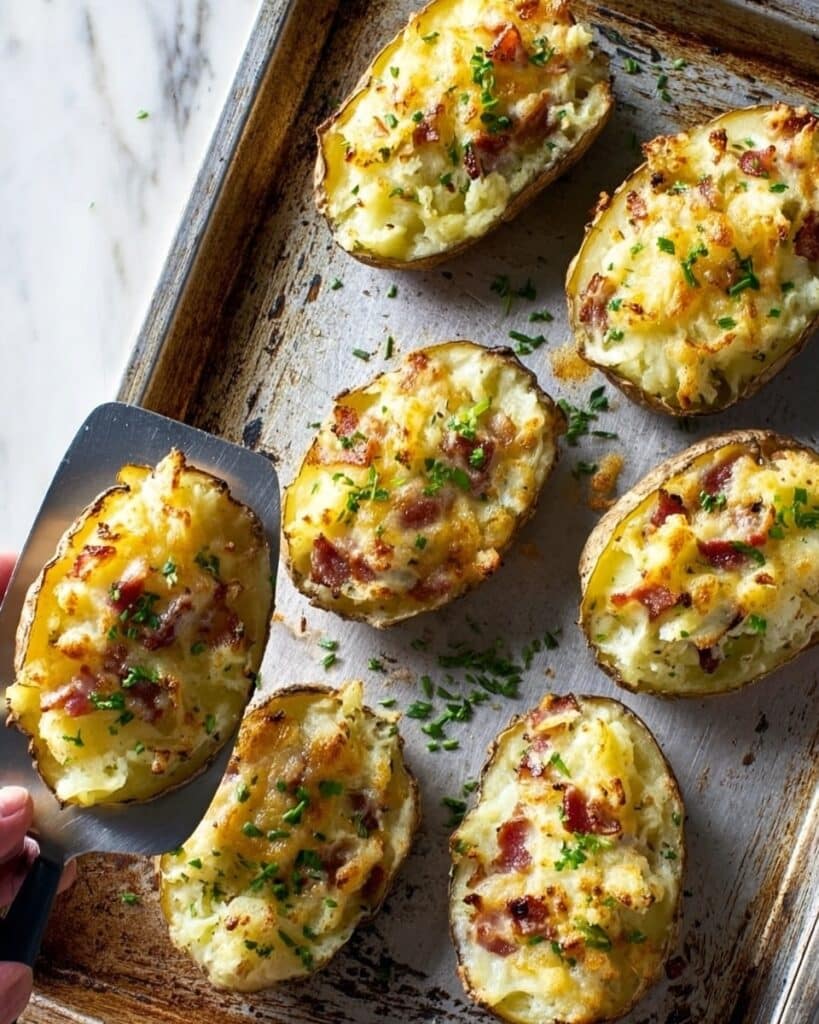 Bonfire Night Baked Potatoes with Bacon, Onion, and Melting Cheese Recipe