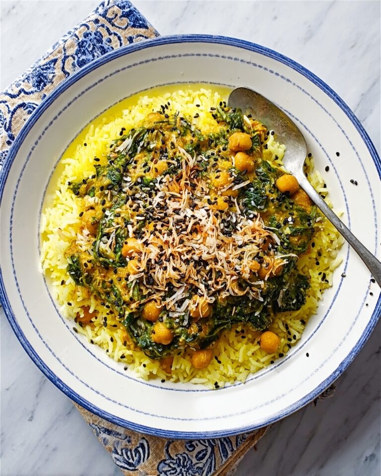 Coconut, Chickpea & Spinach Curry with Fragrant Basmati Rice Recipe
