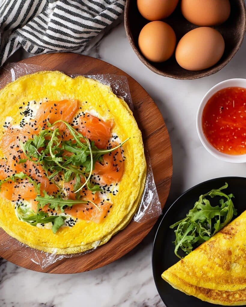 Egg Wraps with Smoked Salmon Recipe