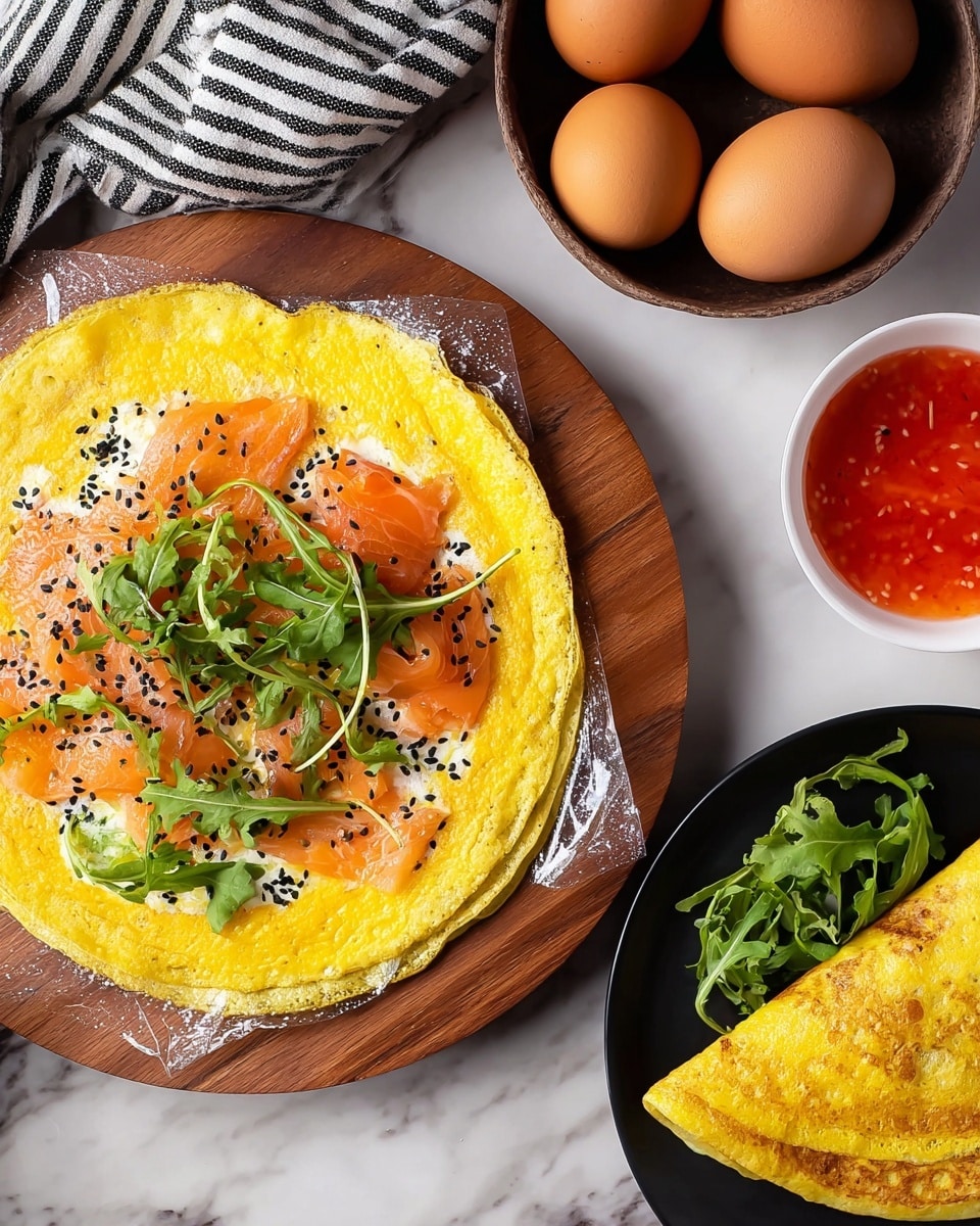 Egg Wraps with Smoked Salmon Recipe