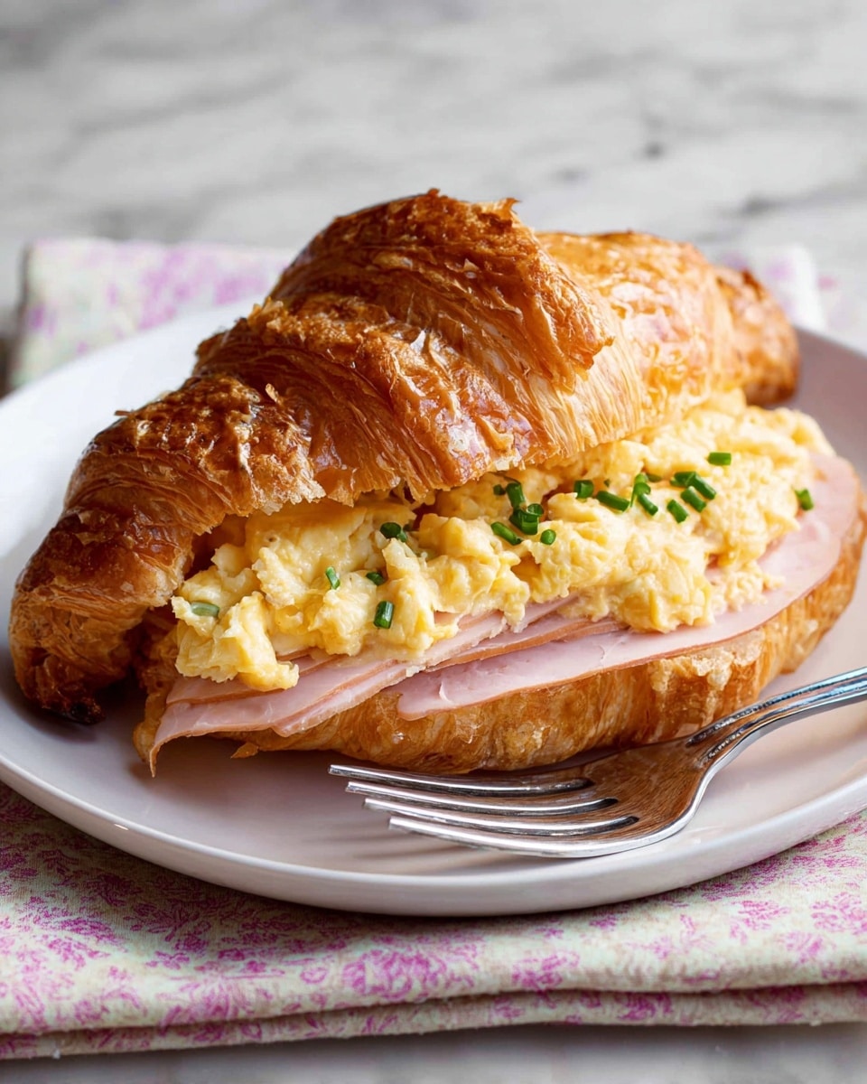 Cheese & Chive Scrambled Egg Croissants Recipe