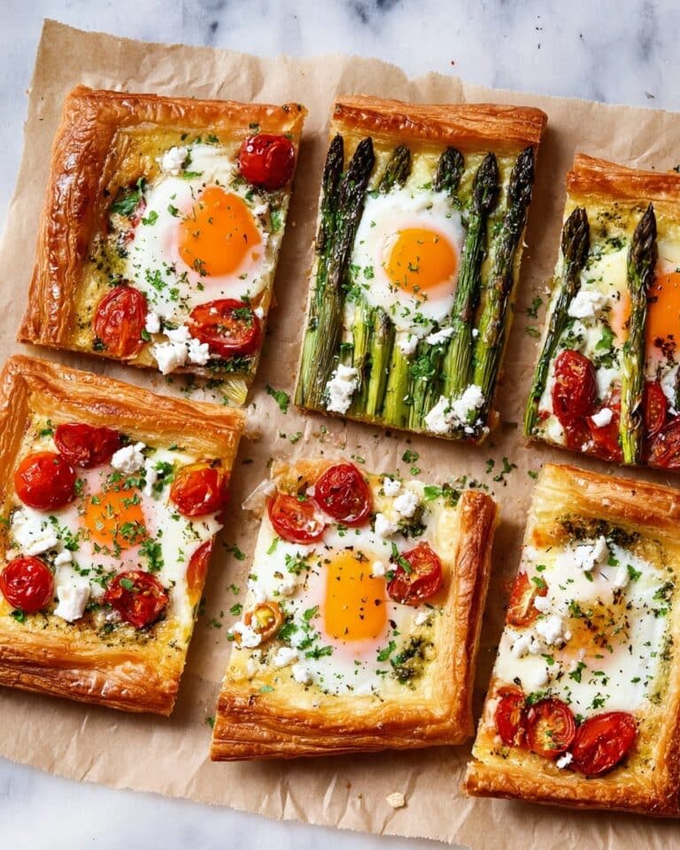 Asparagus and Cherry Tomato Galette with Baked Egg Recipe