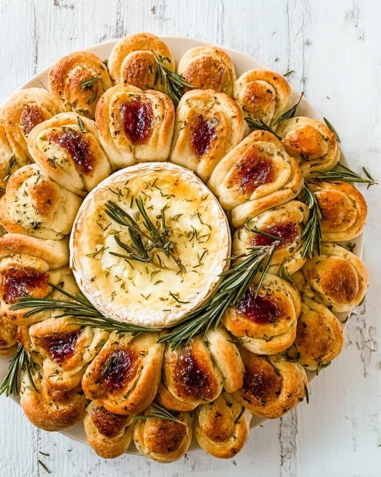 Baked Cheese Bread Flower with Cranberry and Rosemary Recipe