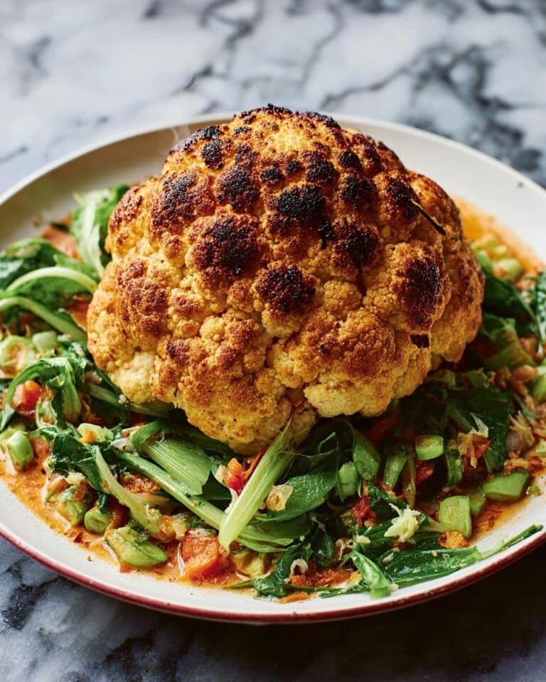 Whole Roasted Cauliflower with Anchovy Sauce Recipe