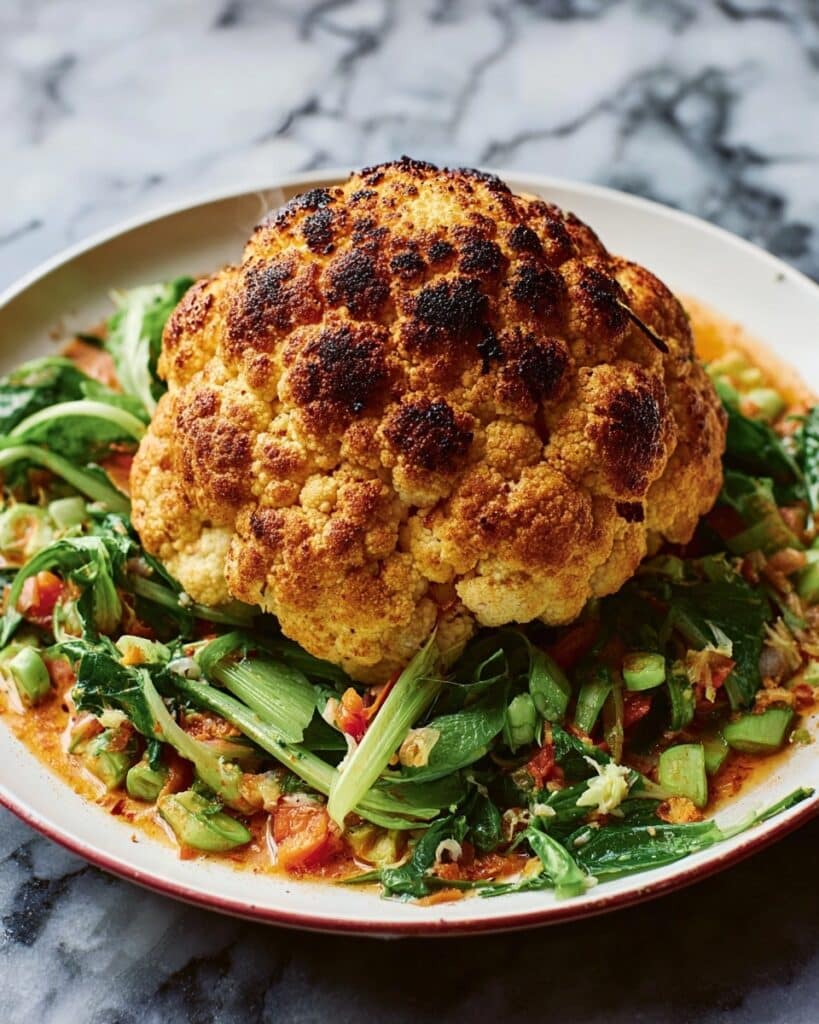 Whole Roasted Cauliflower with Anchovy Sauce Recipe