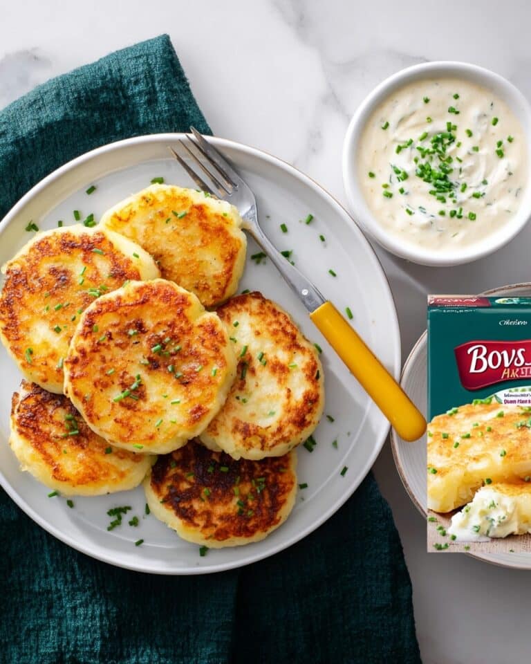 Leftover Mashed Potato Pancakes with Cheddar, Scallions, Sour Cream, and Cranberry Sauce Recipe