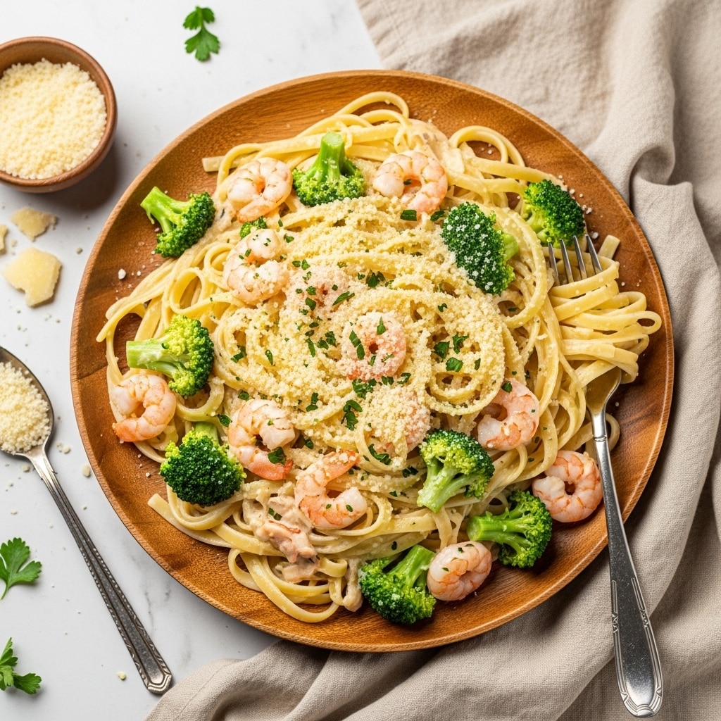 Shrimp and Broccoli Alfredo Recipe