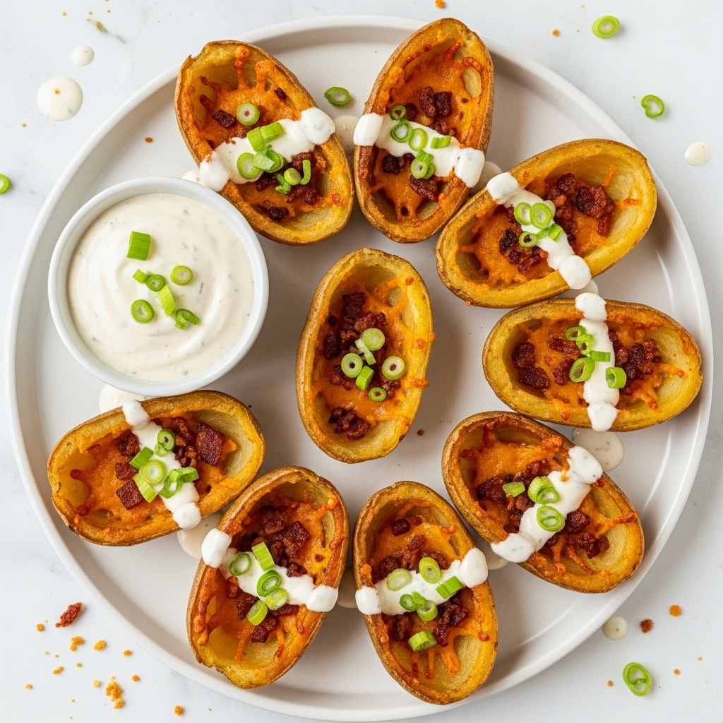 Smoked Cheddar and Caramelized Onion Potato Skins Recipe