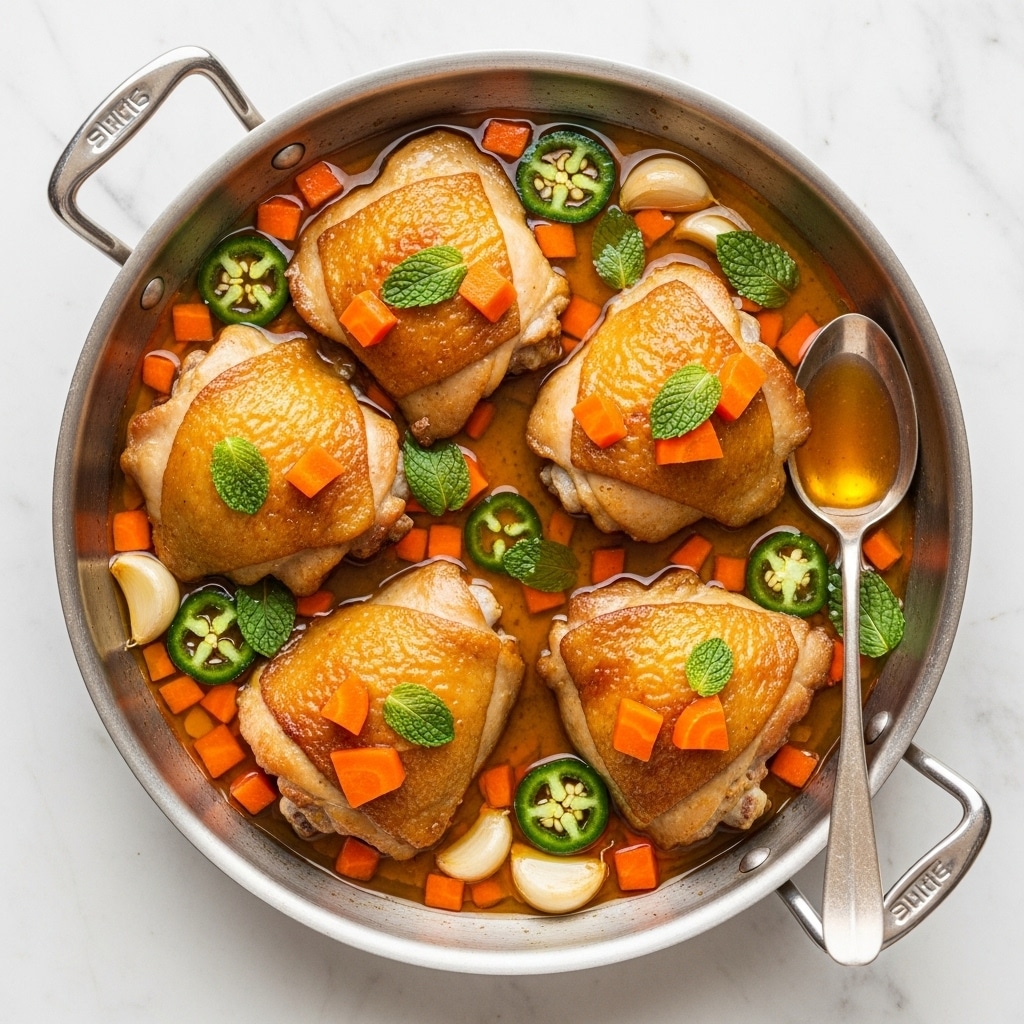 Chicken Escabeche with Jalapeños, Golden Raisins, and Mint Recipe
