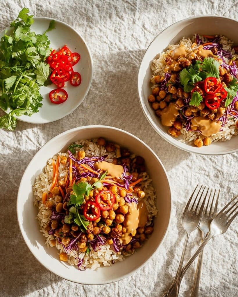 Peanut Chickpea Rice Bowl Recipe