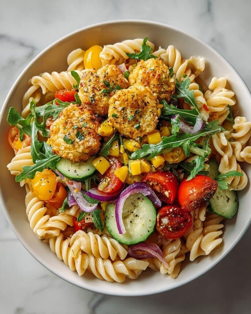 Pancake Pasta Salad with Maple Vinaigrette Recipe