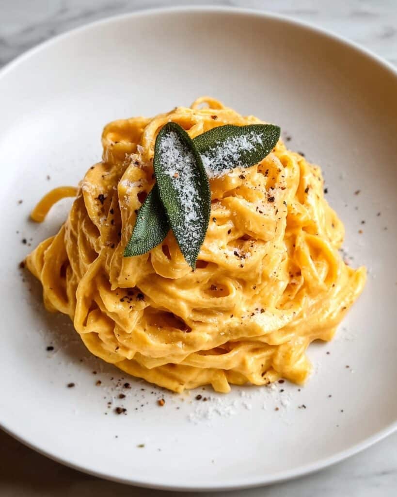 Healthy Creamy Pumpkin Sage Pasta Recipe