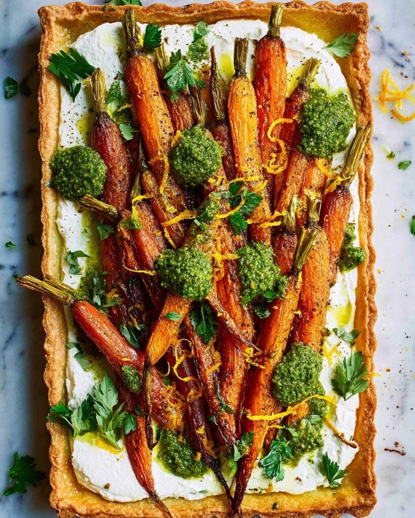 Roasted Carrot & Whipped Feta Tart Recipe