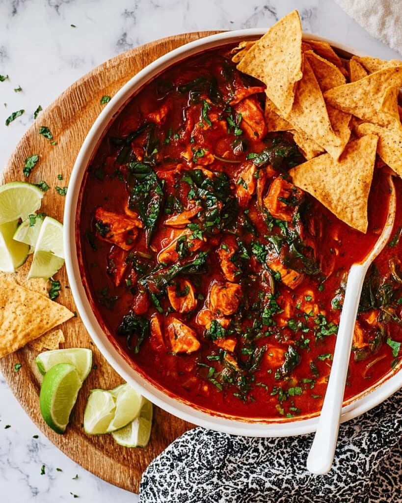Pulled Chicken Bowl with Spiced Tomato Sauce and Spinach Recipe