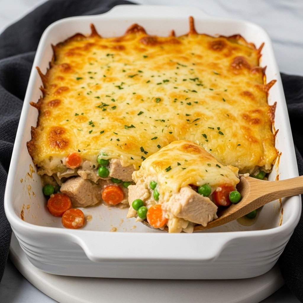 Bisquick Chicken Pot Pie with Flaky Biscuit Topping Recipe