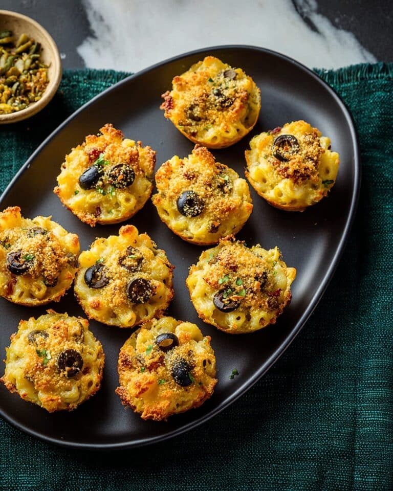 Mac ‘n’ Cheese Bites with Mushrooms, Olives, and Sun-Dried Tomatoes Recipe