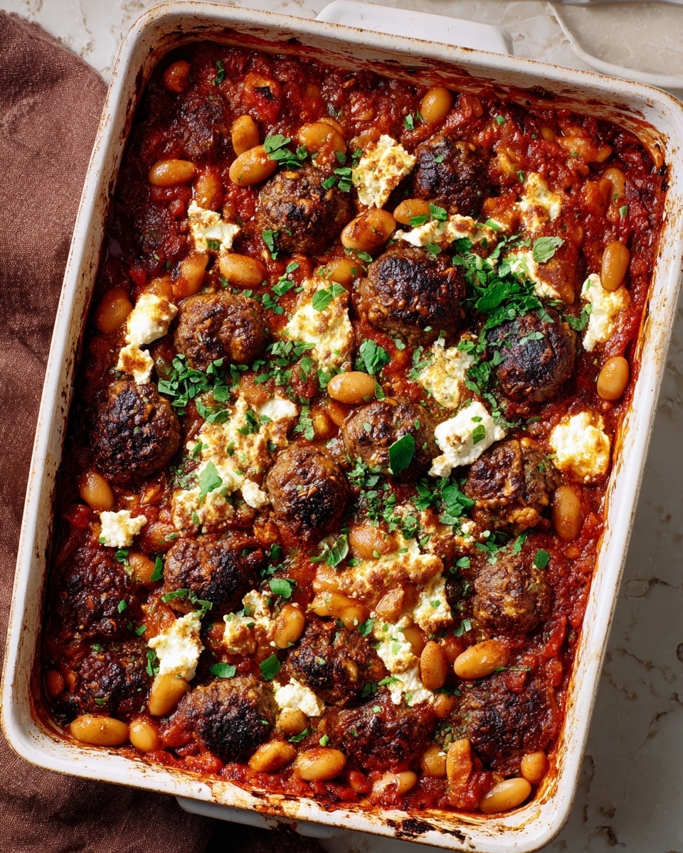 Feta & Lamb Meatball Bake Recipe