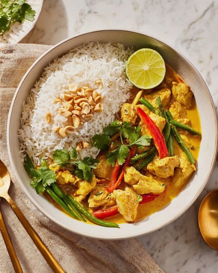Chicken Satay Curry with Coconut Milk, Peanuts, and Lime Recipe