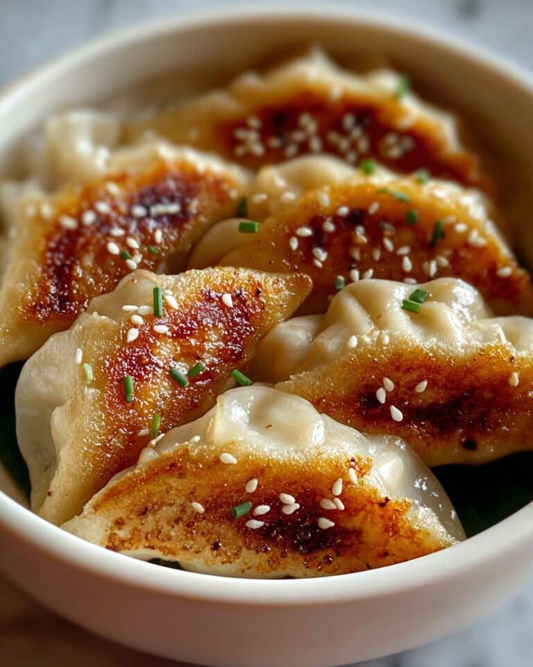 Crispy Pan-Fried Dumplings (Gyoza) with Dipping Sauce Recipe