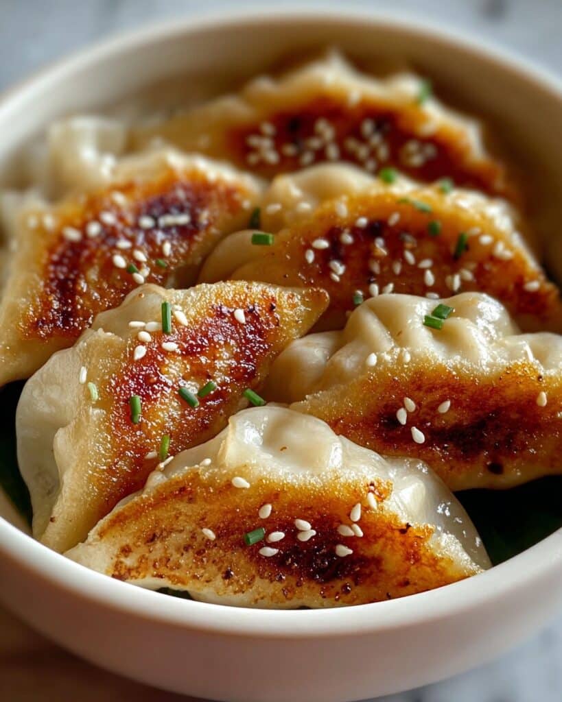 Crispy Pan-Fried Dumplings (Gyoza) with Dipping Sauce Recipe