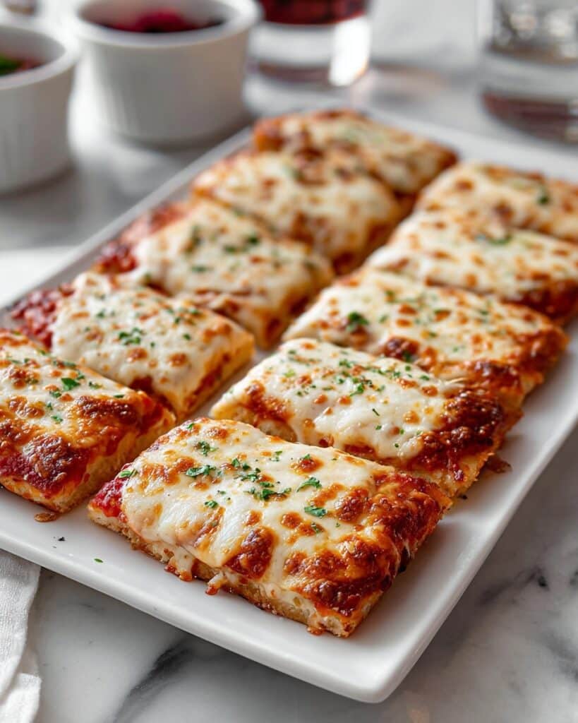 Cheesy Pizza Hut-Style Cheese Sticks with Garlic Marinara Dipping Sauce Recipe