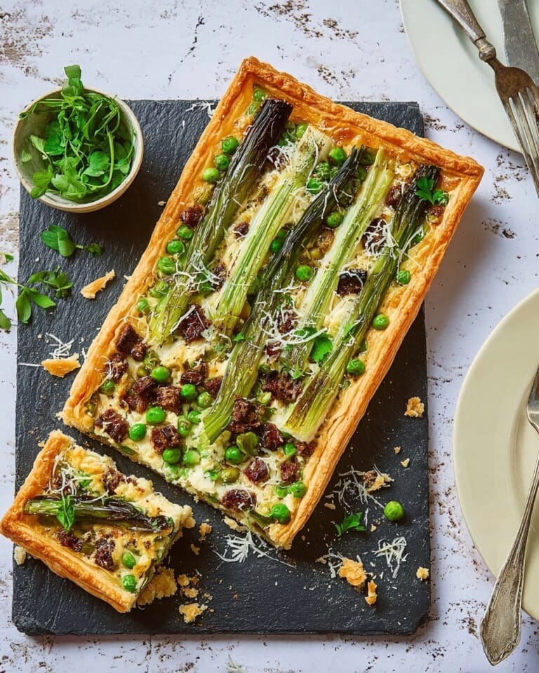Spring Onion, Pea & Pancetta Tart Recipe