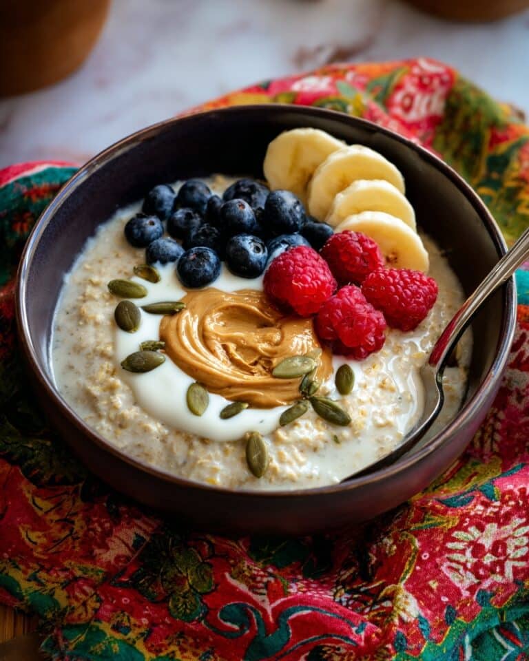 Protein Porridge with Nut Butter, Seeds, and Fresh Fruit Recipe