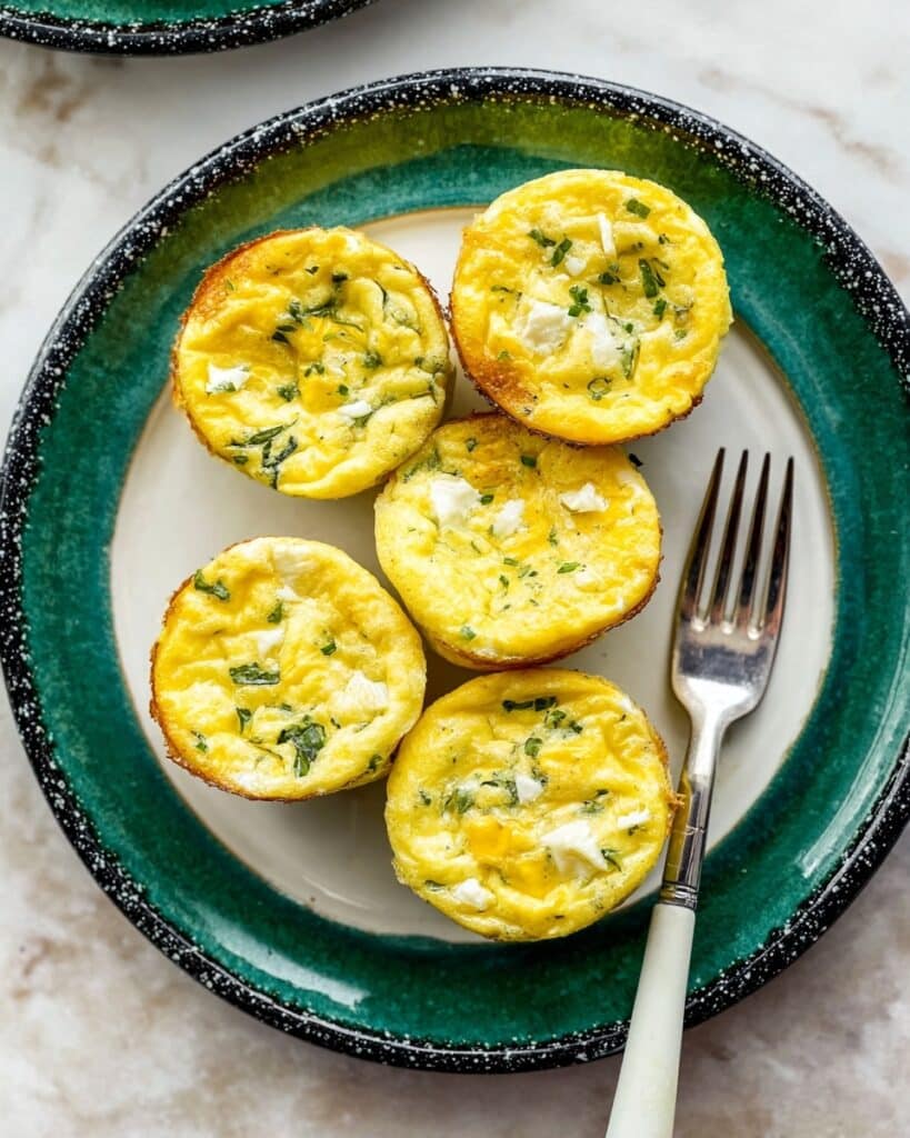 Cottage Cheese Egg Bites with Spinach, Bell Pepper, and Feta Recipe