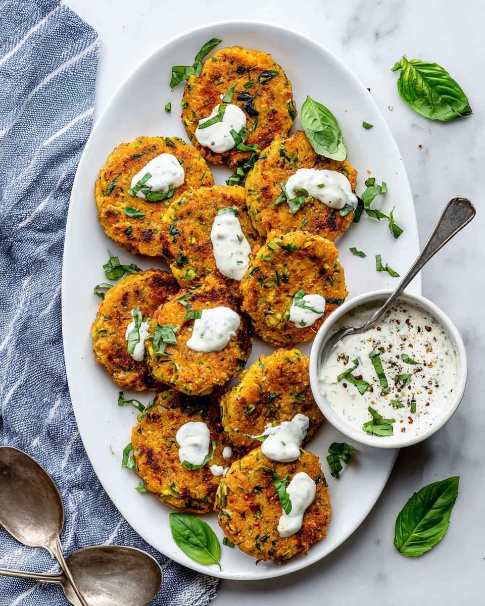 Vegetable Chickpea Fritters with Lemon Herb Yogurt Sauce Recipe