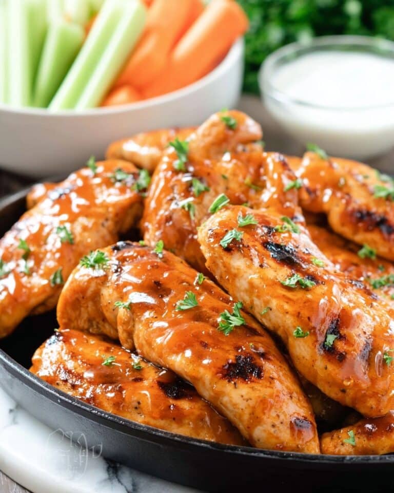Saucy Buffalo Chicken Tenders (No Breading) Recipe