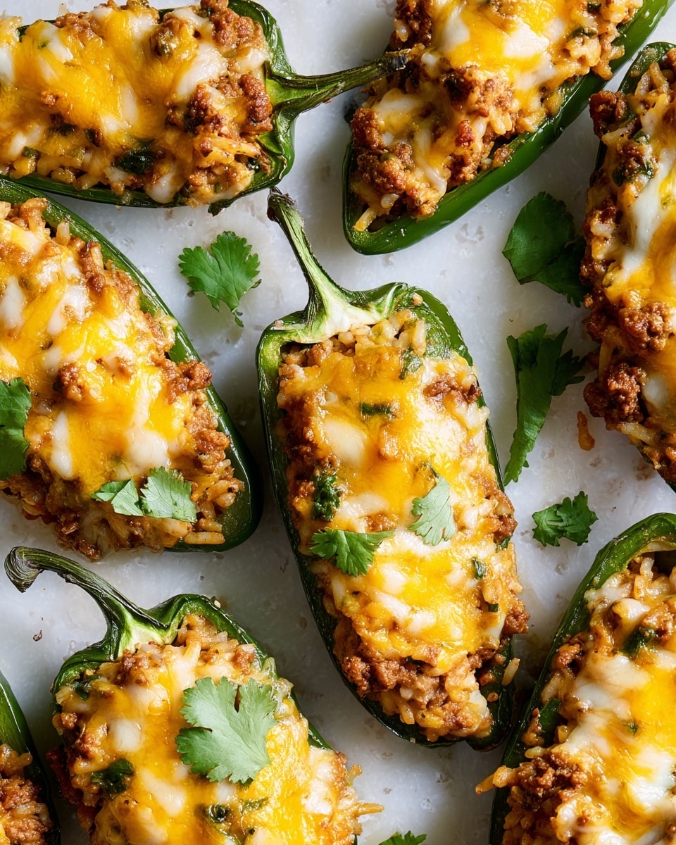 Beef & Rice Stuffed Poblano Peppers Recipe
