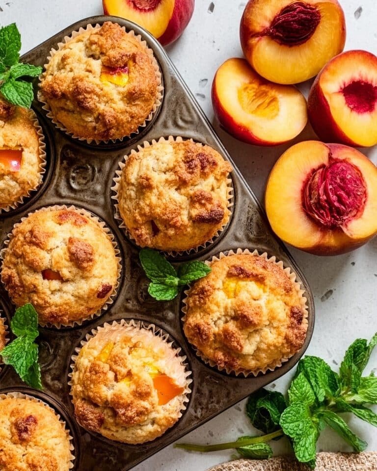 Peach Muffins with Cinnamon Sugar Topping Recipe