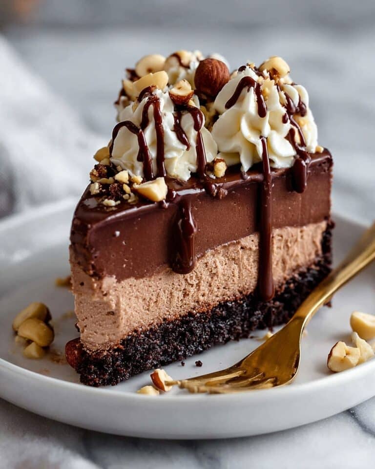 No Bake Nutella Cheesecake With Oreo Crust and Hazelnuts Recipe