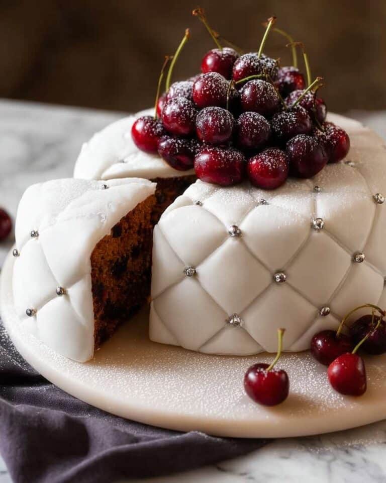 Christmas Cake – Easy Moist Fruit Cake with Marzipan and Fondant Decorations Recipe