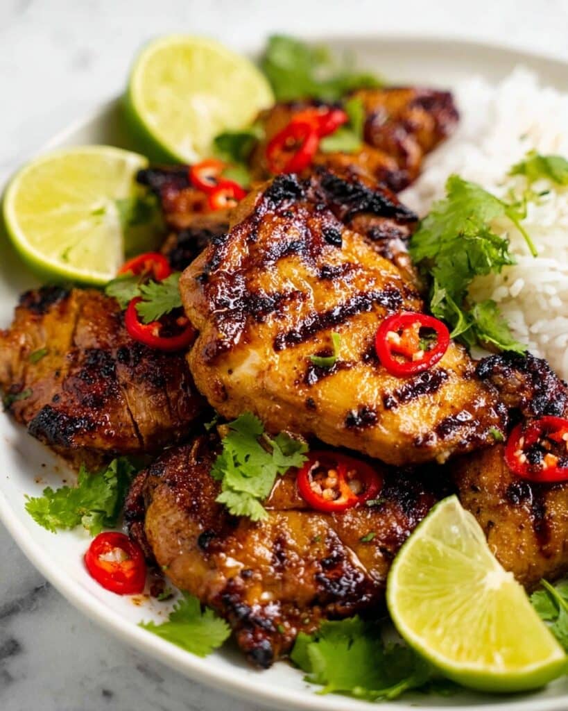 Thai Grilled Chicken (Gai Yang) with Coconut Rice and Nam Jim Jaew Recipe