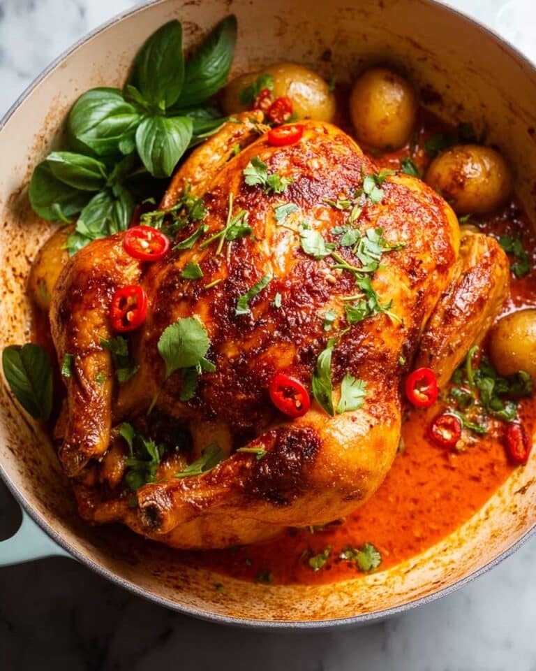 Thai Red Curry Pot Roast Chicken with Potatoes, Beans, and Jasmine Rice Recipe
