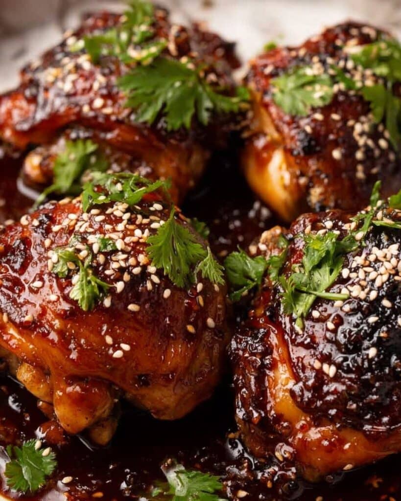 Sticky Honey Soy Baked Chicken Thighs Recipe