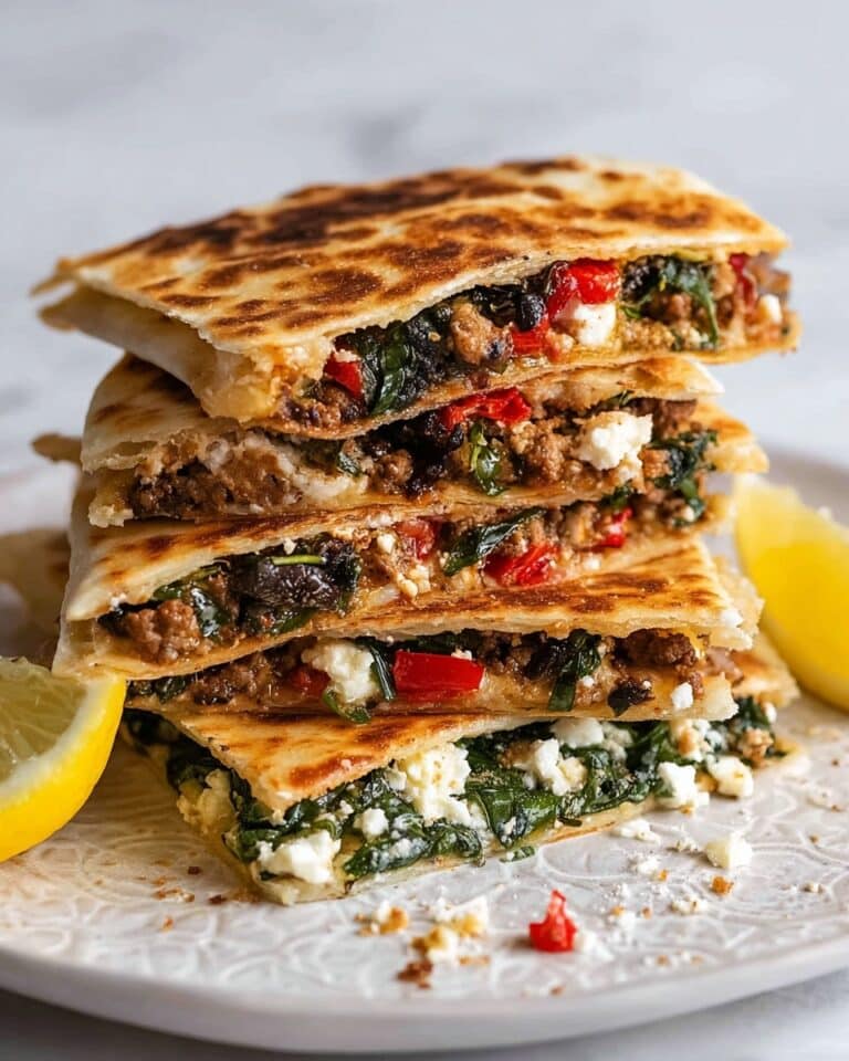 Gozleme with Spinach, Feta, and Beef or Lamb Filling Recipe